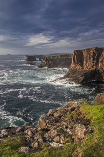 Sea cliffs and sea stacks at Eshaness