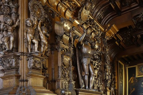16th century Emperor Charles mantelpiece in Alderman's chamber at Brugse Vrije