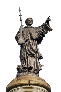 Statue of Saint Bernard at the Great St Bernard Pass