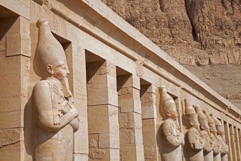 Osirian statues at the Mortuary Temple of Queen Hatshepsut