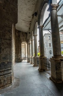 Columns in the basement of the church of Santa Maria La Real in the town of Azkoitia next to the Urola river