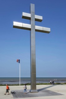 The cross Croix de Lorraine in front of Juno Beach