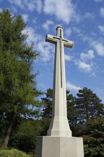 British Cross of Sacrifice at the St Symphorien Commonwealth War Graves Commission cemetery at Saint-Symphorien near Mons