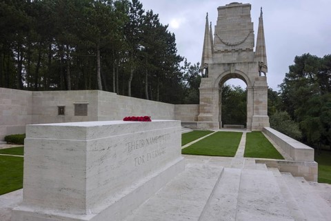 First World War One Stone of Remembrance at the Etaples Military Cemetery