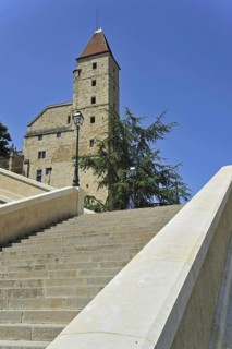 The tower Tour d'Armagnac and the monumental staircase