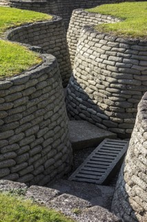 Preserved battlefield showing trenches near the Canadian National Vimy Memorial