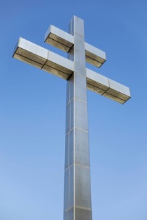 The cross Croix de Lorraine in front of Juno Beach