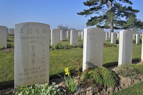 First World War cemetery of Chinese labourers at Noyelles-sur-Mer