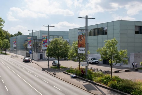 Posters in front of the Museum Folkwang