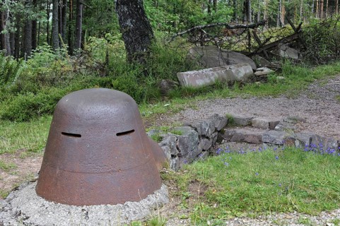 Iron turret from trench at the First World War battlefield Le Linge at Orbey