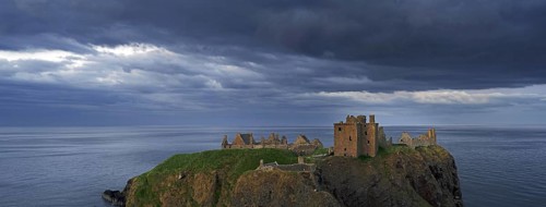 Menacing dark clouds above Dunnottar Castle