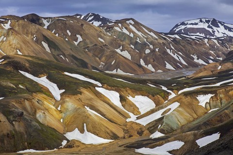 Rhyolite mountains at the Landmannalaugar valley in the Fjallabak Nature Reserve