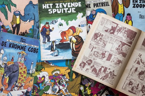 Collection of colourful covers of the Flemish comic strips Nero by the Belgian comic book creator