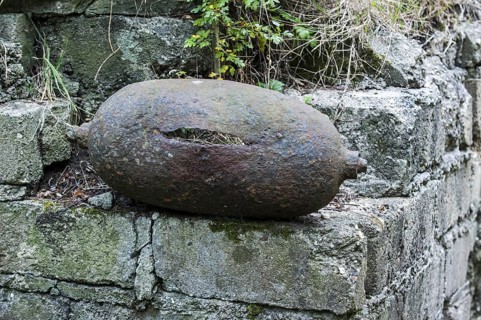 Old rusty poison gas canister for Livens projector