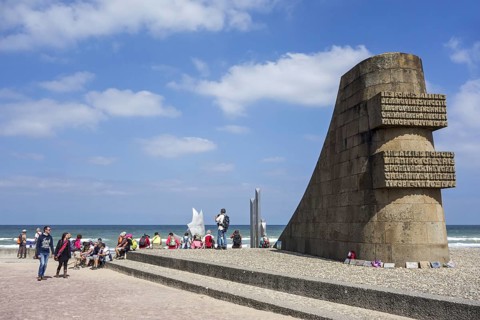 The Second World War Two Omaha Beach monument at Saint-Laurent-sur-Mer