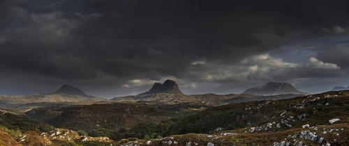 Storm clouds over the mountain Suilven