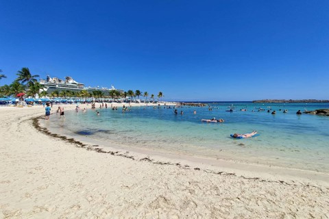 Beach on the private island of Coco Cay aka Little Stirrup Cay
