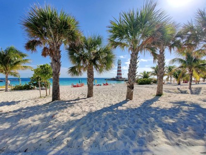 Lighthouse Bay beach on the private island of the cruise line MSC Cruises