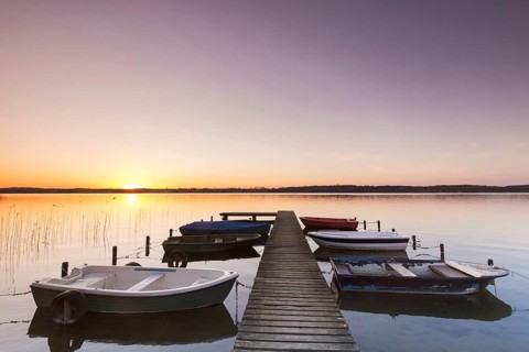 Jetty at sunset at Lake Ratzeburg