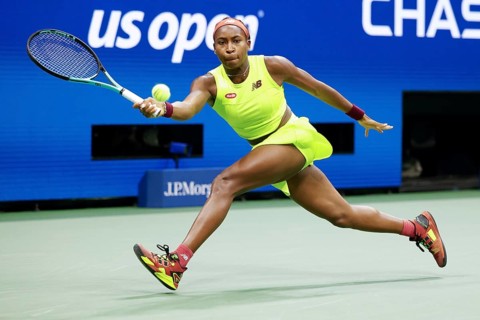 Tennisspielerin Coco Gauff USA in Aktion bei den US Open 2023
