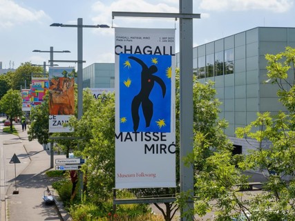 Posters in front of the Museum Folkwang