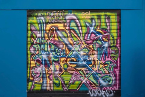 Grafitti on a garage door