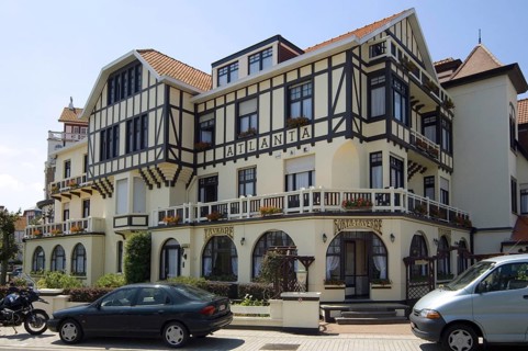 Houses in Belle Epoque style of the consession at seaside resort De Haan