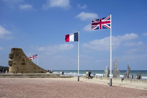 The Second World War Two Omaha Beach monument Les Braves at Saint-Laurent-sur-Mer