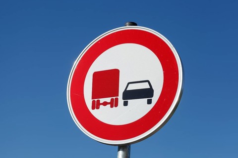 Traffic sign no overtaking for trucks