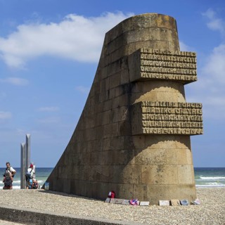 The Second World War Two Omaha Beach monument at Saint-Laurent-sur-Mer