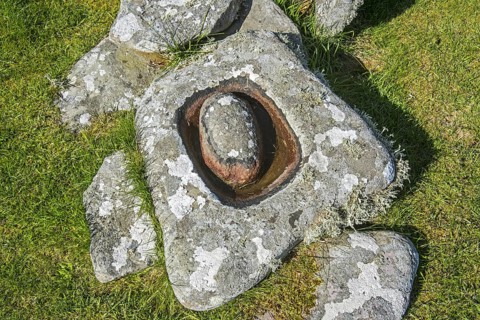 Stone quern at Jarlshof