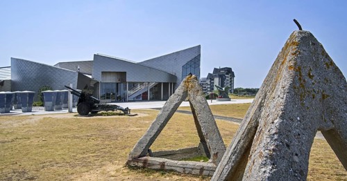 Tetrahydra anti-tank obstacles in front of Juno Beach Centre