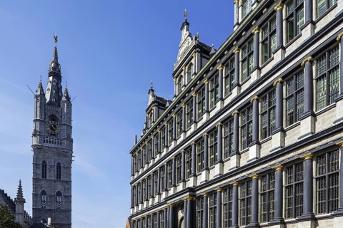 Belfry and the 17th century Ghent town hall