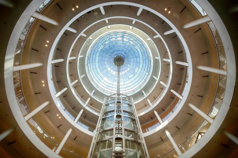 Glass dome of the Karlspassage in the Breuninger department stores'