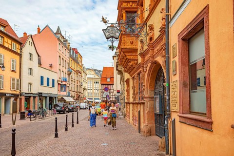 Rue des Tetes of Colmar in Alsace