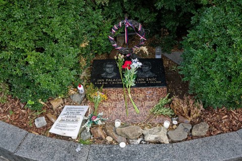 Memorial plaque for Jan Palach and Jan Zajic