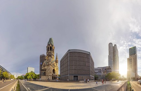 Cityscape Berlin. Kaiser Wilhelm Memorial Church