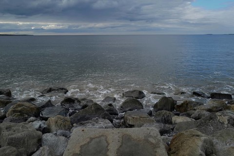 The sea on a calm day along the Wild Atlantic Way. Strandhill