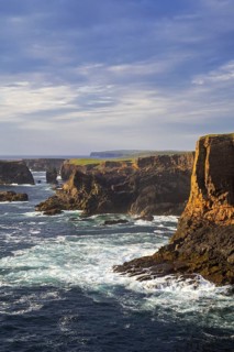 Sea cliffs and sea stacks at Eshaness