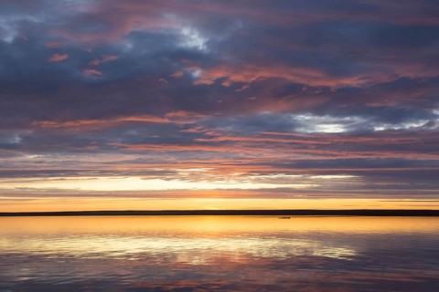 Liefdefjorden at sunset in summer