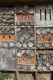 Insect hotel for solitary bees and artificial nesting place for other insects