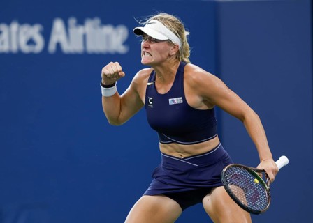 Tennisspielerin Peyton Stearns USA feiert bei den US Open 2023