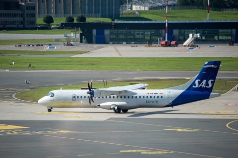 Propeller plane of the airline SAS