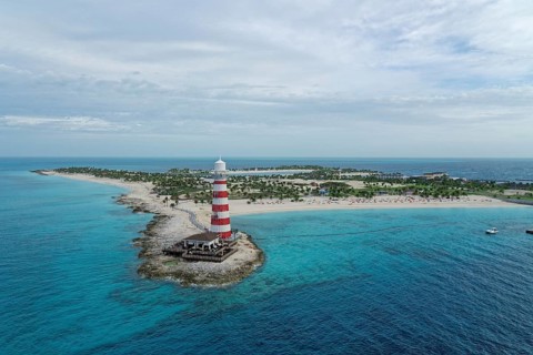 View of the private island of the cruise line MSC Cruises