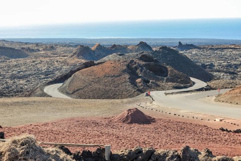 View of crater landscape with extinct volcanoes Volcanism