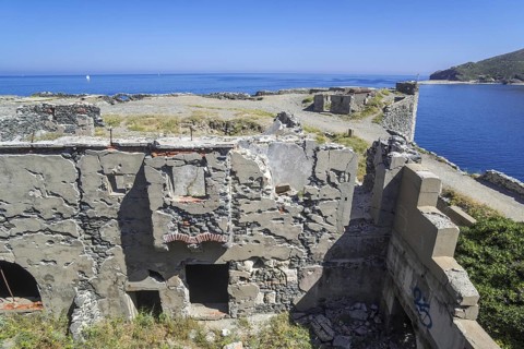 Remains of 1850 Fort de la Mauresque at Cap Gros near Port-Vendres