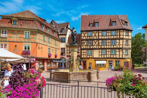Schwendi Fountain in Little Venice of Colmar in Alsace