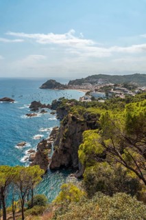 Aerial view of Tossa de Mar in summer