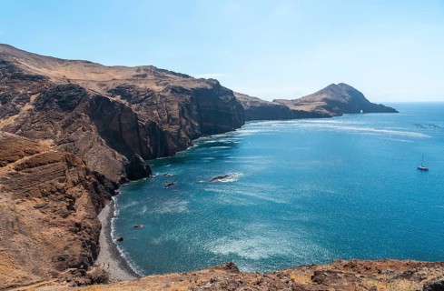 View of Baia D'Abra and Ponta de Sao Lourenco beach