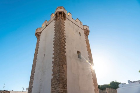Torre de Guzman in the summer sunset of Conil de la Frontera